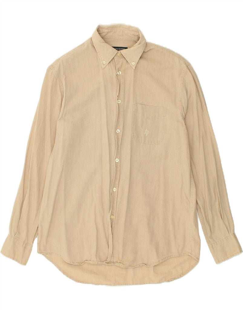 MARINA YACHTING Mens Shirt Size 41 Large Beige Cotton | Vintage Marina Yachting | Thrift | Second-Hand Marina Yachting | Used Clothing | Messina Hembry 