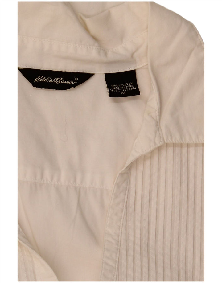 Eddie Bauer Womens Pullover Shirt UK 18 XL White Cotton