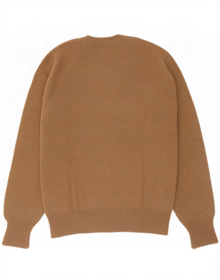 Vintage Mens V-Neck Jumper Sweater IT 52 Large Brown