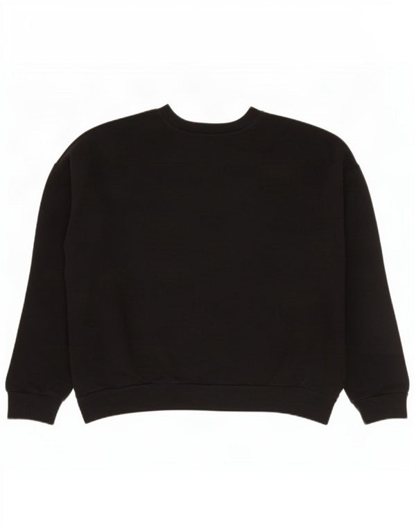 Zara Womens Graphic Oversized Sweatshirt Jumper UK 16 Large Black Cotton