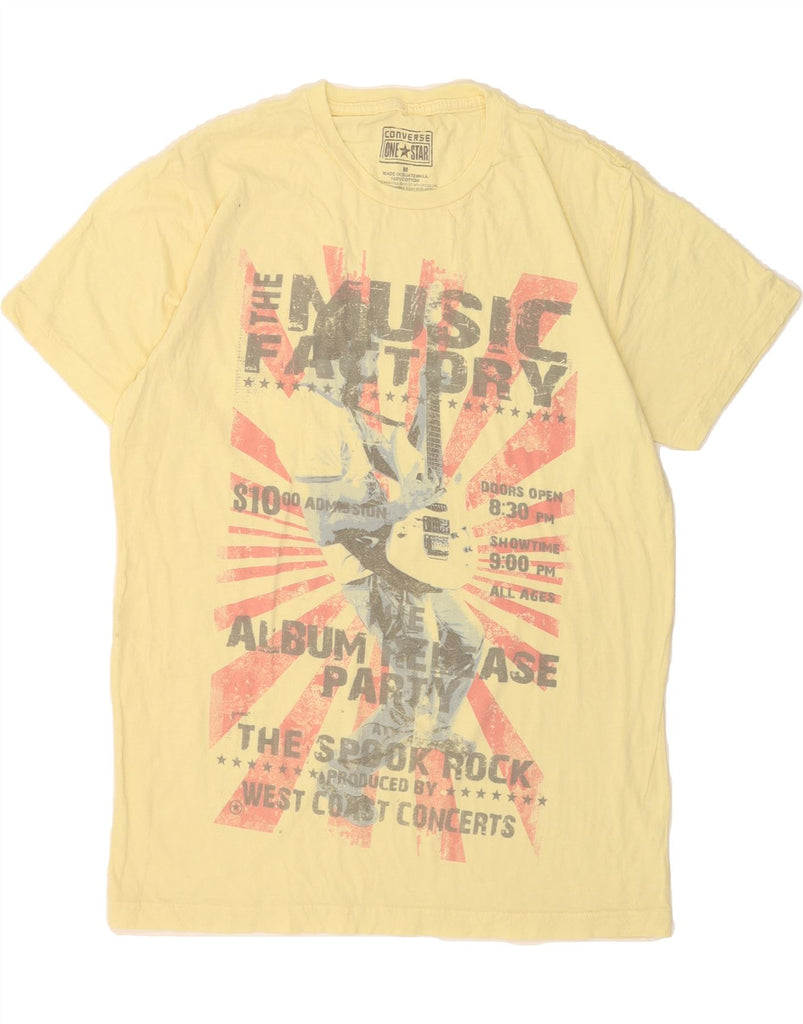 CONVERSE Mens Graphic T-Shirt Top Medium Yellow Cotton Vintage Converse and Second-Hand Converse from Messina Hembry 