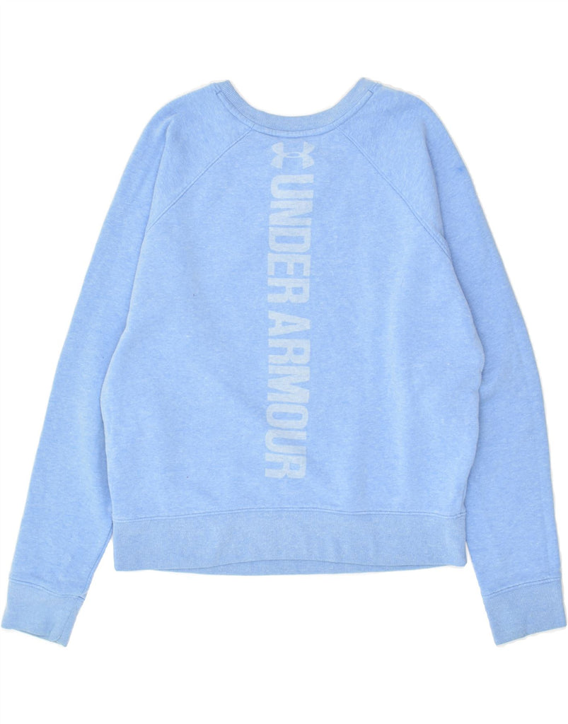 UNDER ARMOUR Womens Graphic Sweatshirt Jumper UK 10 Small Blue | Vintage Under Armour | Thrift | Second-Hand Under Armour | Used Clothing | Messina Hembry 