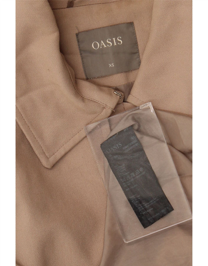 Oasis Womens Trench Coat UK 6 XS Beige Polyester