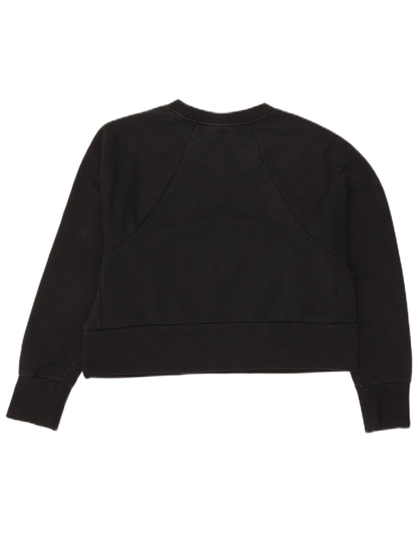 Nike Womens Dri Fit Graphic Oversized Sweatshirt Jumper UK 10 Small Black