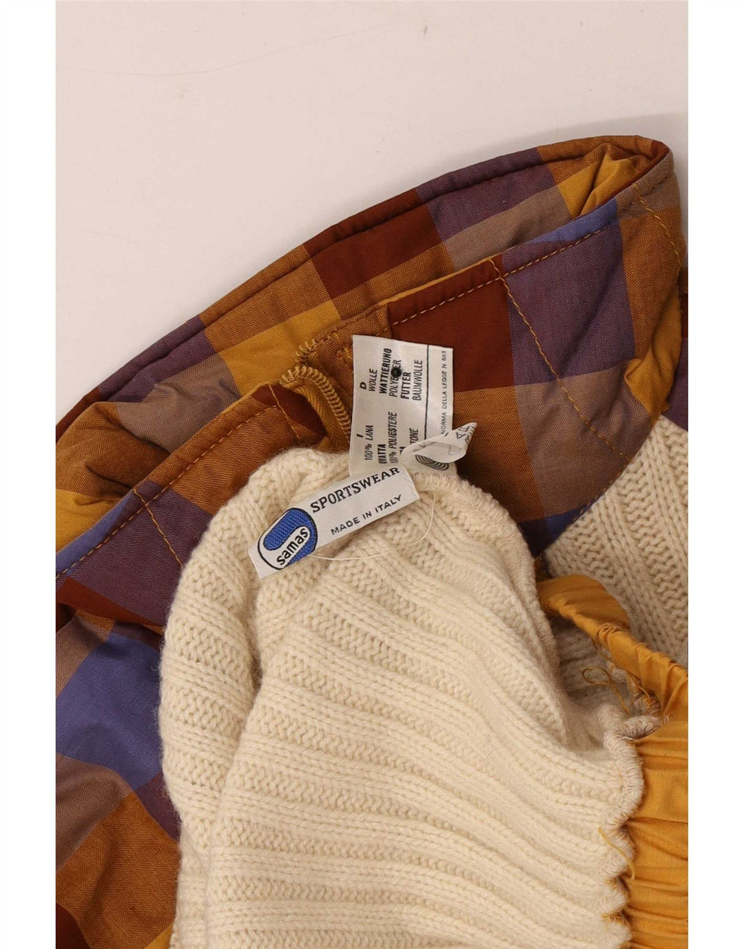 Samas Boys Zip Neck Jumper Sweater 9-10 Years Beige Colourblock Wool