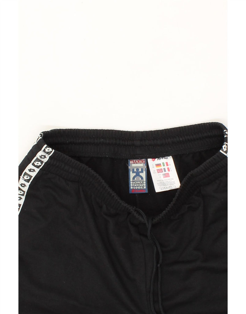 LOTTO Mens Graphic Tracksuit Trousers UK 38/40 Medium  Black Polyester Vintage Lotto and Second-Hand Lotto from Messina Hembry 