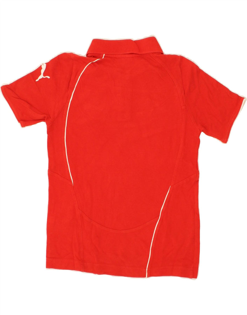 PUMA Boys Perugia Graphic Polo Shirt 9-10 Years Red Cotton | Vintage Puma | Thrift | Second-Hand Puma | Used Clothing | Messina Hembry 