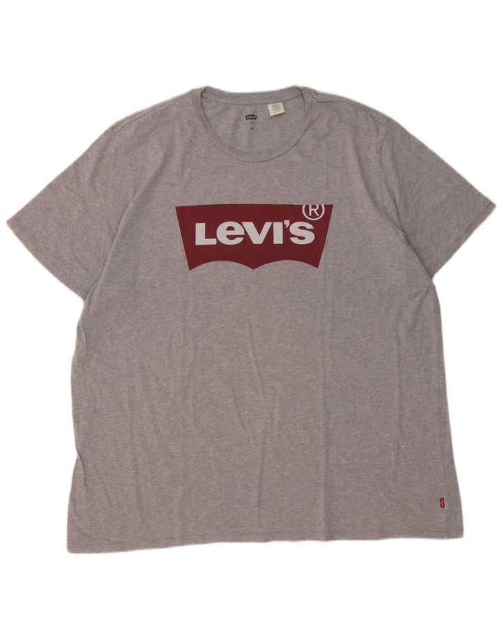 Levi's Mens Graphic T-Shirt Top 2XL Grey Flecked Cotton