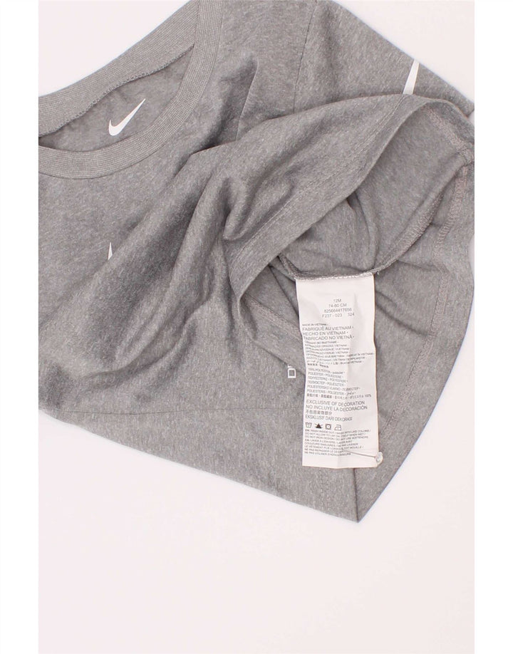 Nike Baby Boys Dri Fit Graphic T-Shirt Top 9-12 Months Grey Polyester
