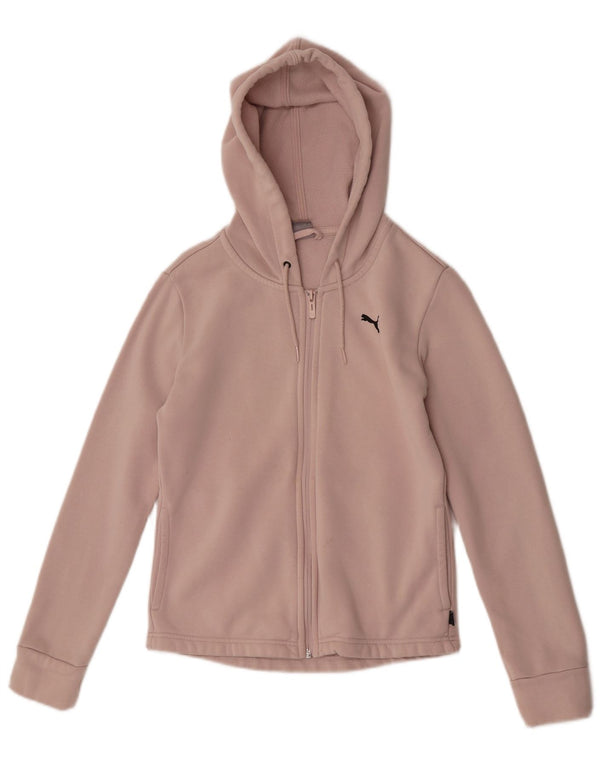 Puma Womens Zip Hoodie Sweater UK 8 Small Pink Cotton