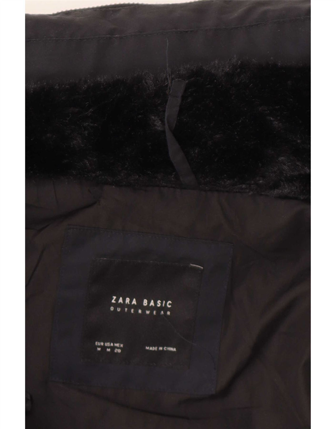 Zara Womens Padded Jacket UK 12 Medium Navy Blue Polyester