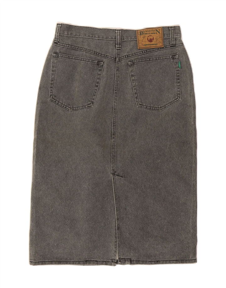 BENETTON Womens Denim Skirt W30 Medium Grey Cotton Vintage Benetton and Second-Hand Benetton from Messina Hembry 