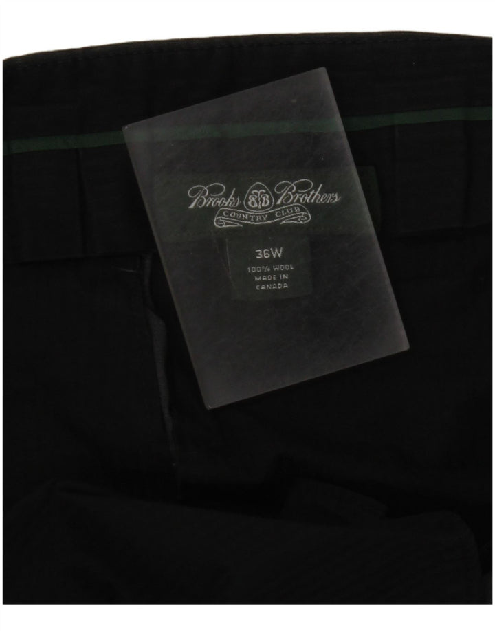 BROOKS BROTHERS Mens Straight Suit Trousers W36 L30 Grey Wool