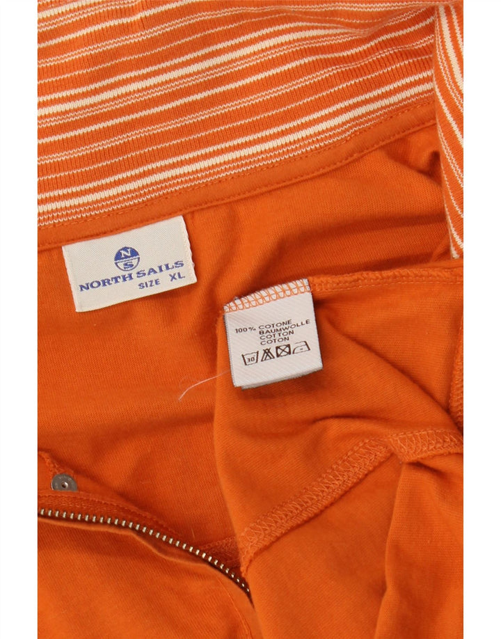 North Sails Mens Graphic Tracksuit Top Jacket XL Orange Cotton Nautical