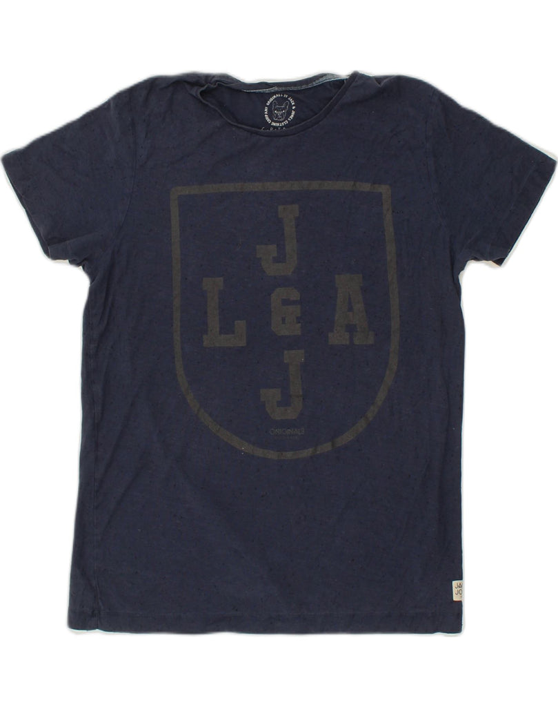 JACK & JONES Mens Graphic T-Shirt Top XL Navy Blue Cotton | Vintage Jack & Jones | Thrift | Second-Hand Jack & Jones | Used Clothing | Messina Hembry 