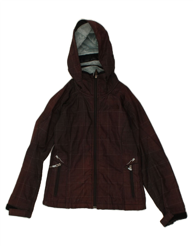 THE NORTH FACE Womens Hooded Windbreaker Jacket UK 6 XS Maroon Check Nylon Vintage The North Face and Second-Hand The North Face from Messina Hembry 