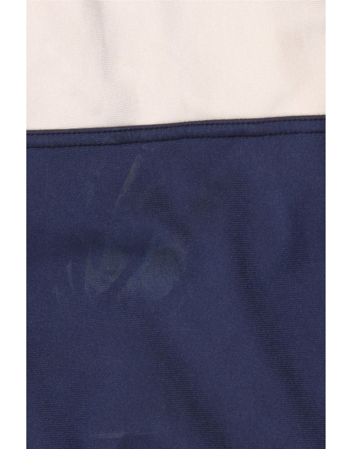 ASICS Mens Graphic Tracksuit Top Jacket IT 52 Large Navy Blue Colourblock