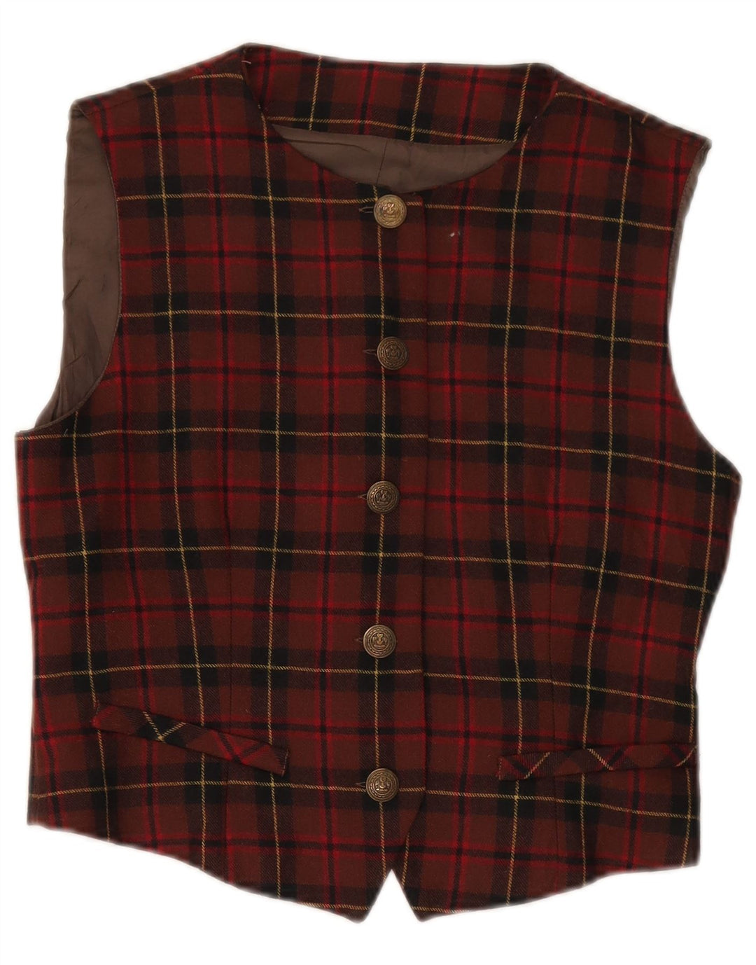 Vintage Womens 2 Piece Set IT 42/44 Medium W26 L28 Red Check Wool