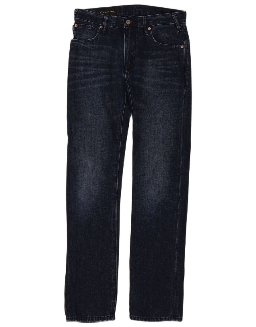 Armani Exchange Womens Straight Jeans W28 L32 Navy Blue Cotton
