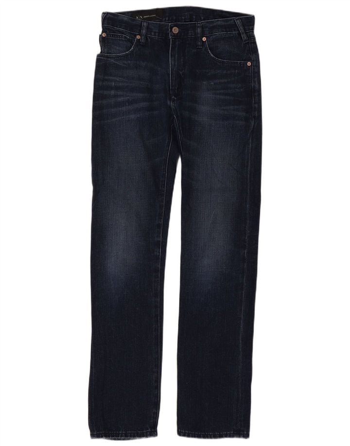 Armani Exchange Womens Straight Jeans W28 L32 Navy Blue Cotton