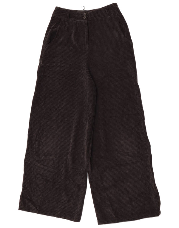 Benetton Womens Wide Leg Capri Corduroy Trousers XS W24 L20 Black Polyester