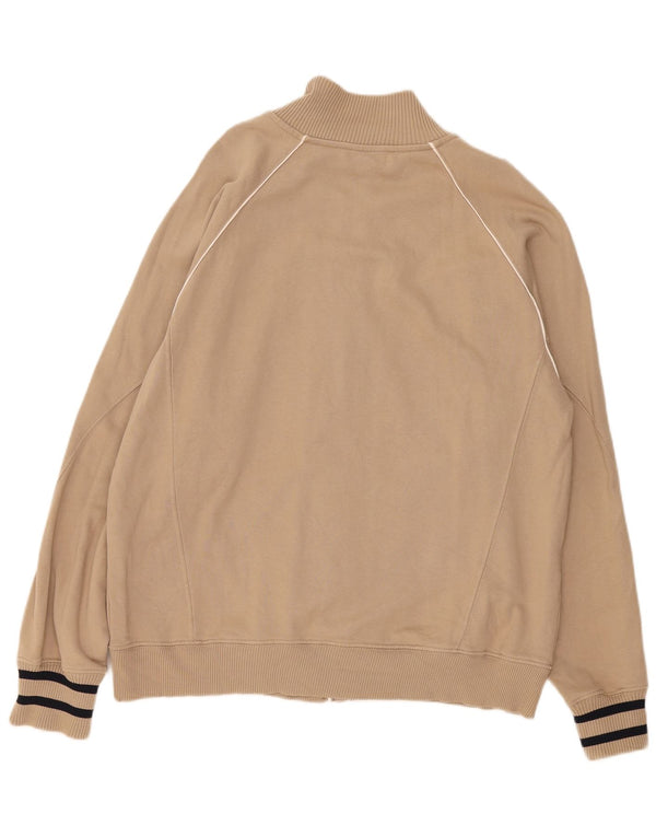 Champion Mens Tracksuit Top Jacket XL Beige Striped Cotton