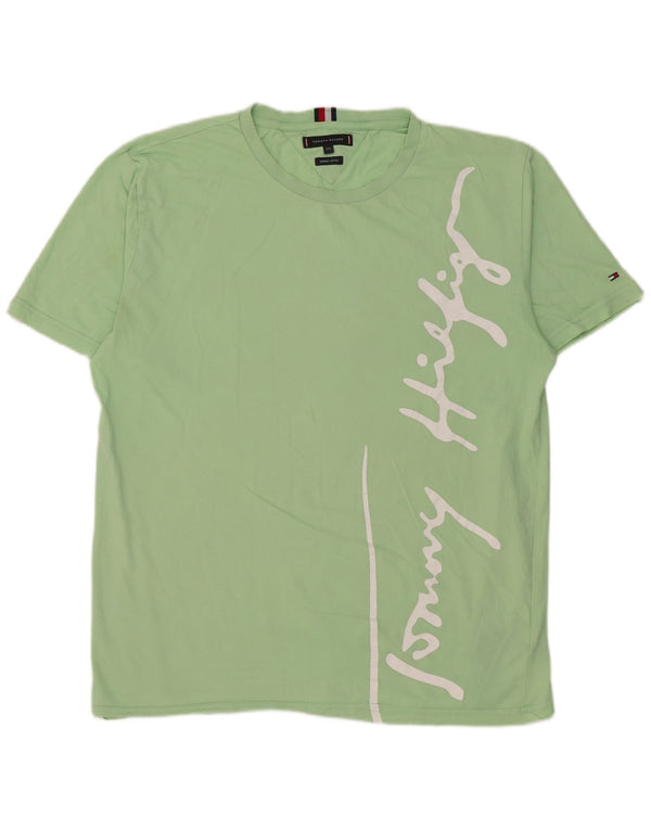 Tommy Hilfiger Mens Graphic T-Shirt Top 2XL Green Cotton