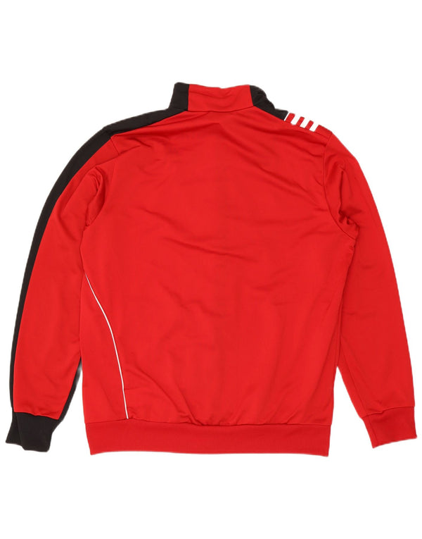 Adidas Mens Tracksuit Top Jacket UK 42/44 Large Red Colourblock Polyester