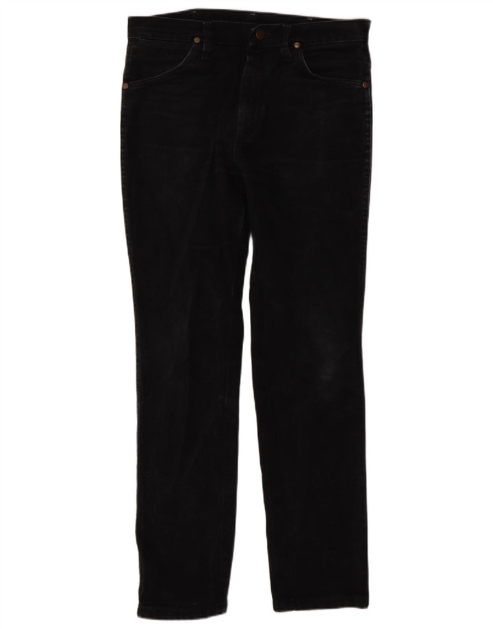 Wrangler Mens Straight Jeans W29 L30 Black Cotton
