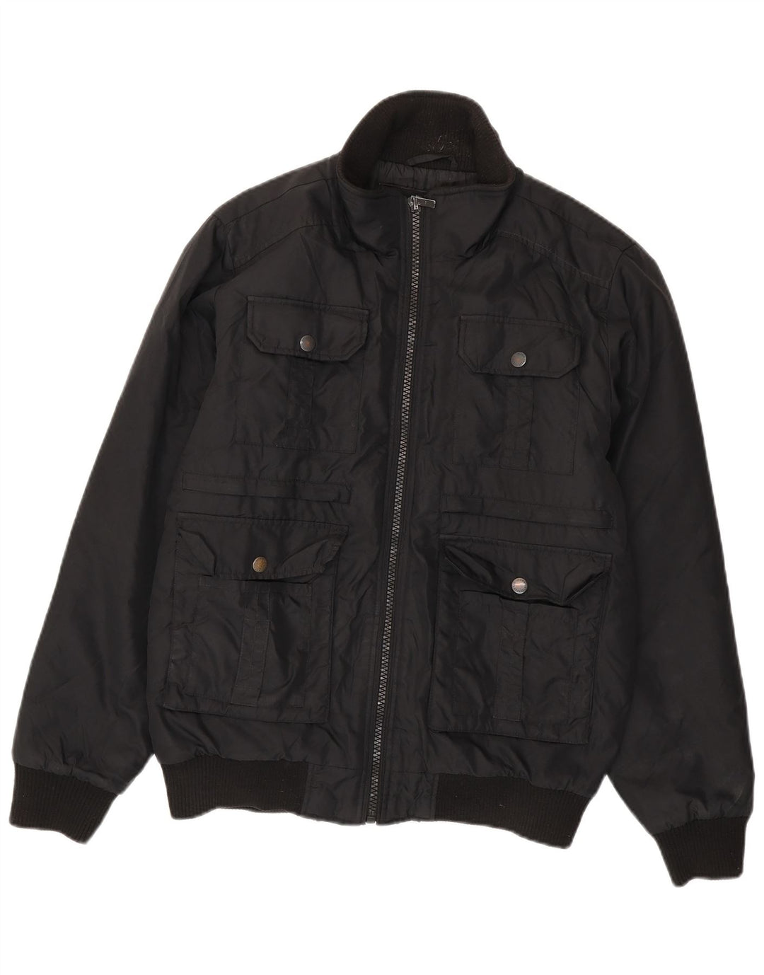 Jack & Jones Mens Bomber Jacket UK 38 Medium Black Polyester