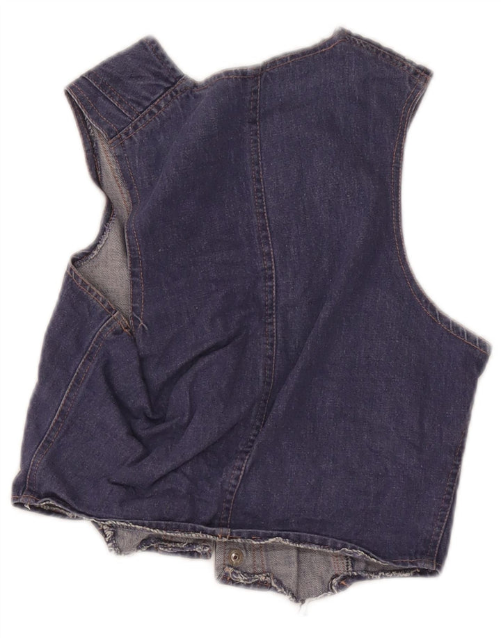 Vintage Girls Denim Waistcoat 8-9 Years Blue