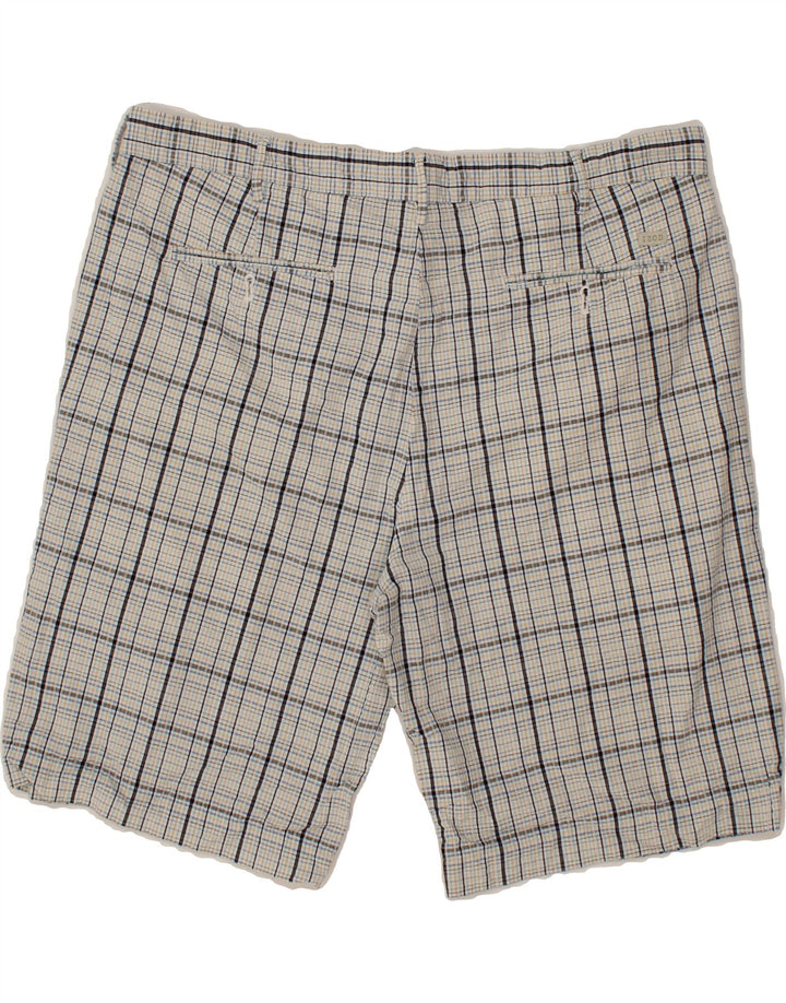 IZOD Mens Chino Shorts W40 XL Grey Check Cotton Vintage Izod and Second-Hand Izod from Messina Hembry 