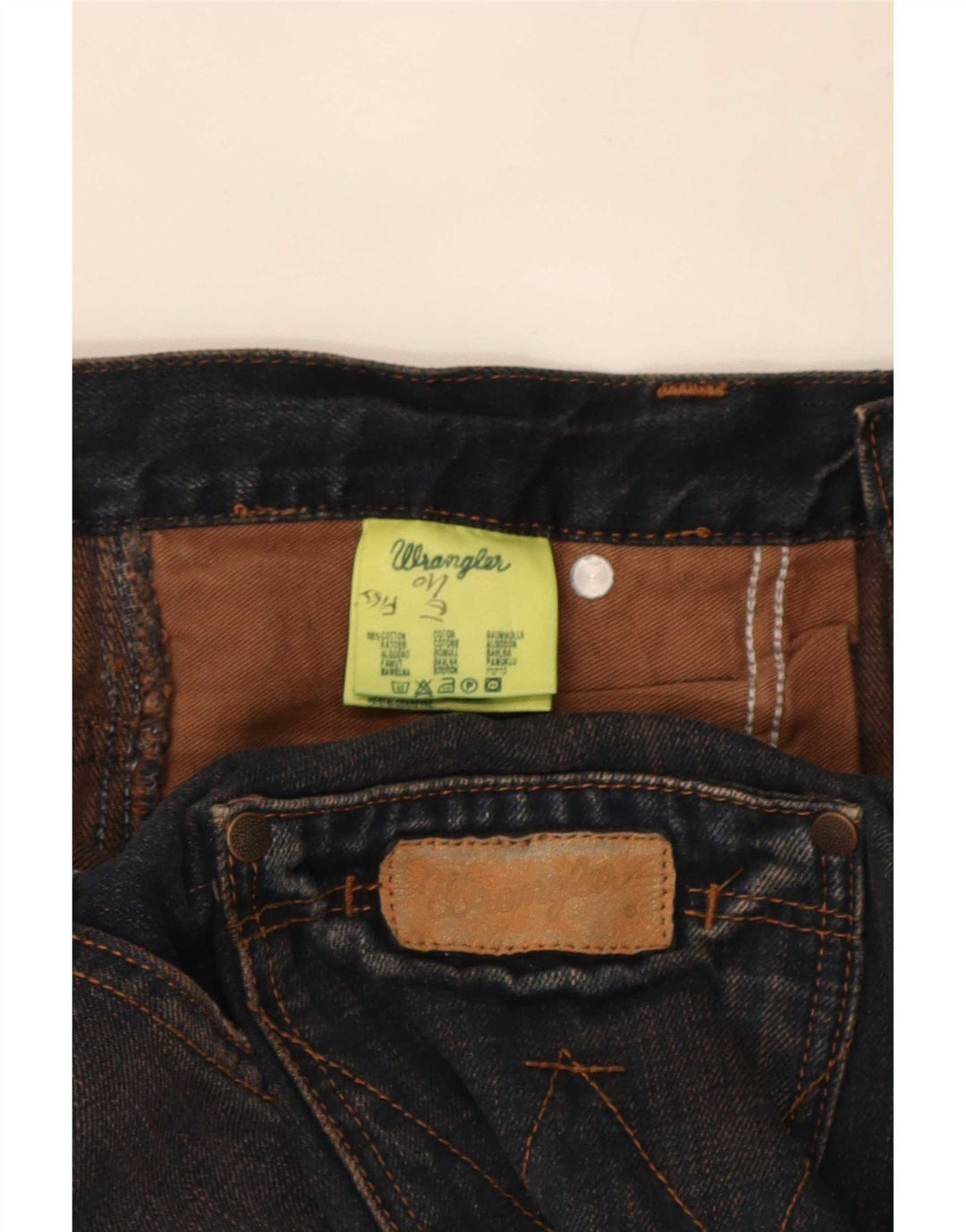 Wrangler Mens Sharkey Bootcut Jeans W32 L34 Navy Blue Cotton