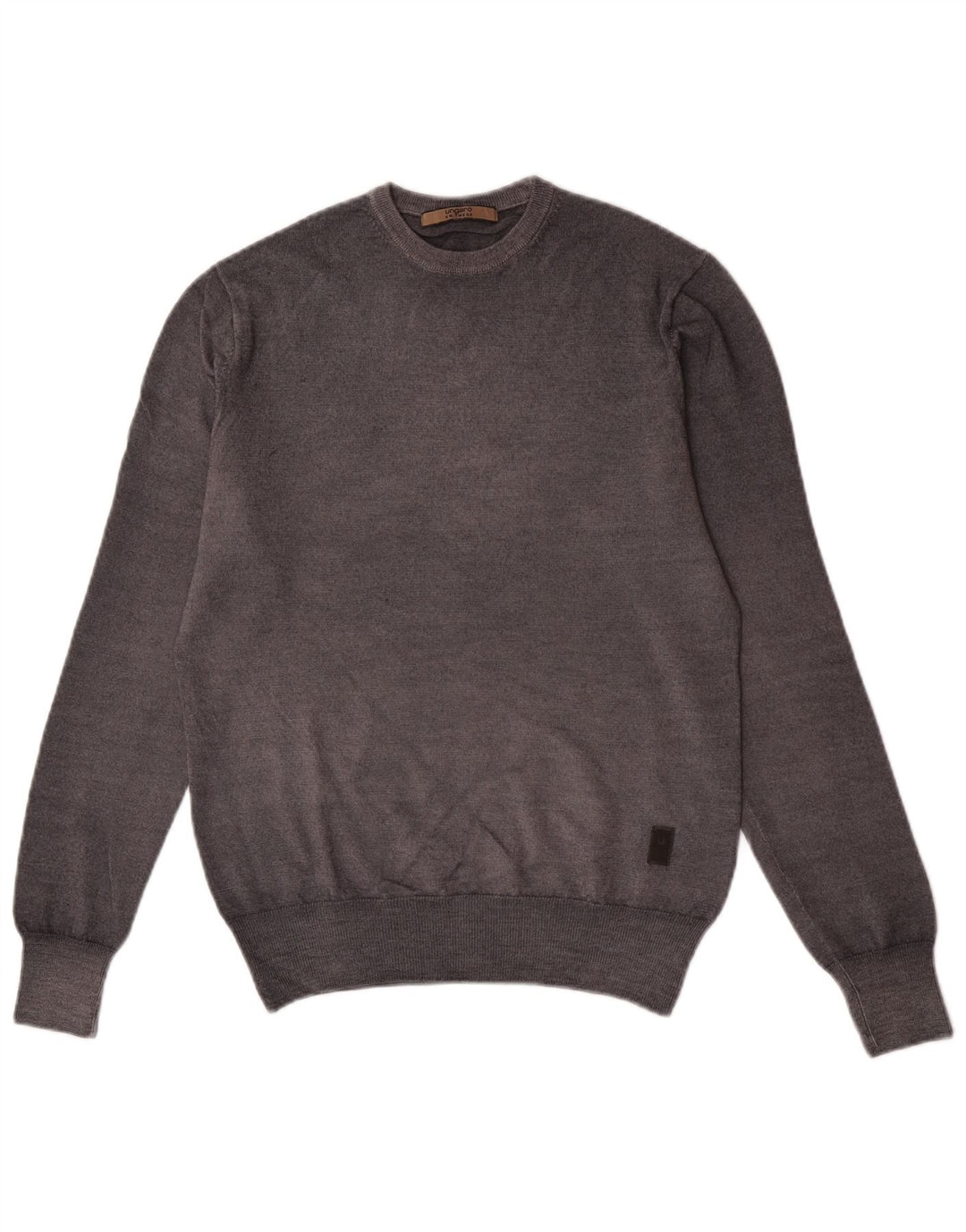 Ungaro Mens Crew Neck Jumper Sweater IT 48 Small Grey Wool