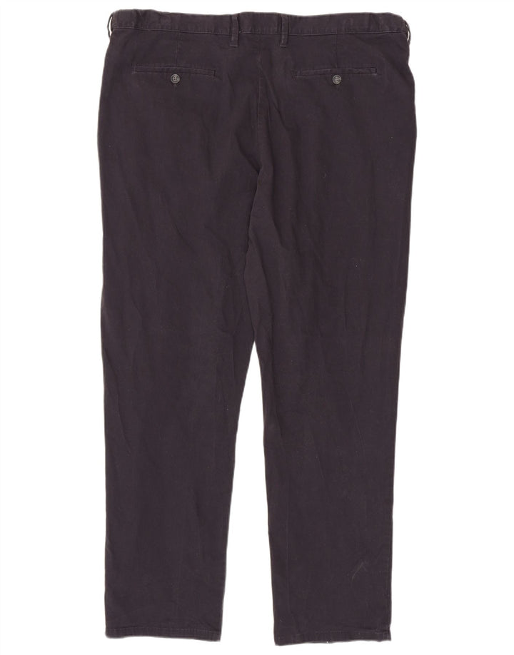 Marks & Spencer Mens Regular Fit Chino Trousers W44 L33 Navy Blue Cotton