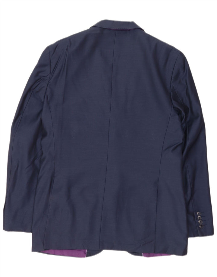 Marks & Spencer Mens 2 Button Blazer Jacket UK 40 Large Navy Blue Wool