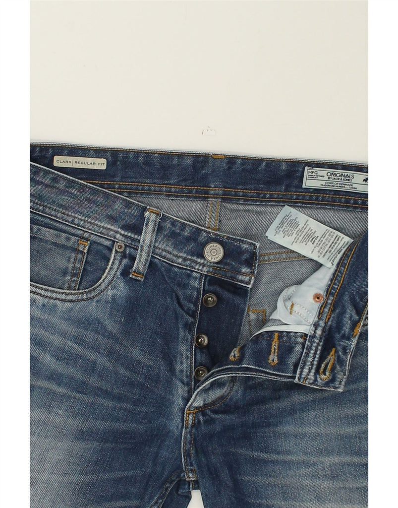 JACK & JONES Mens Clark Regular Fit Straight Jeans W31 L32  Blue Cotton | Vintage Jack & Jones | Thrift | Second-Hand Jack & Jones | Used Clothing | Messina Hembry 