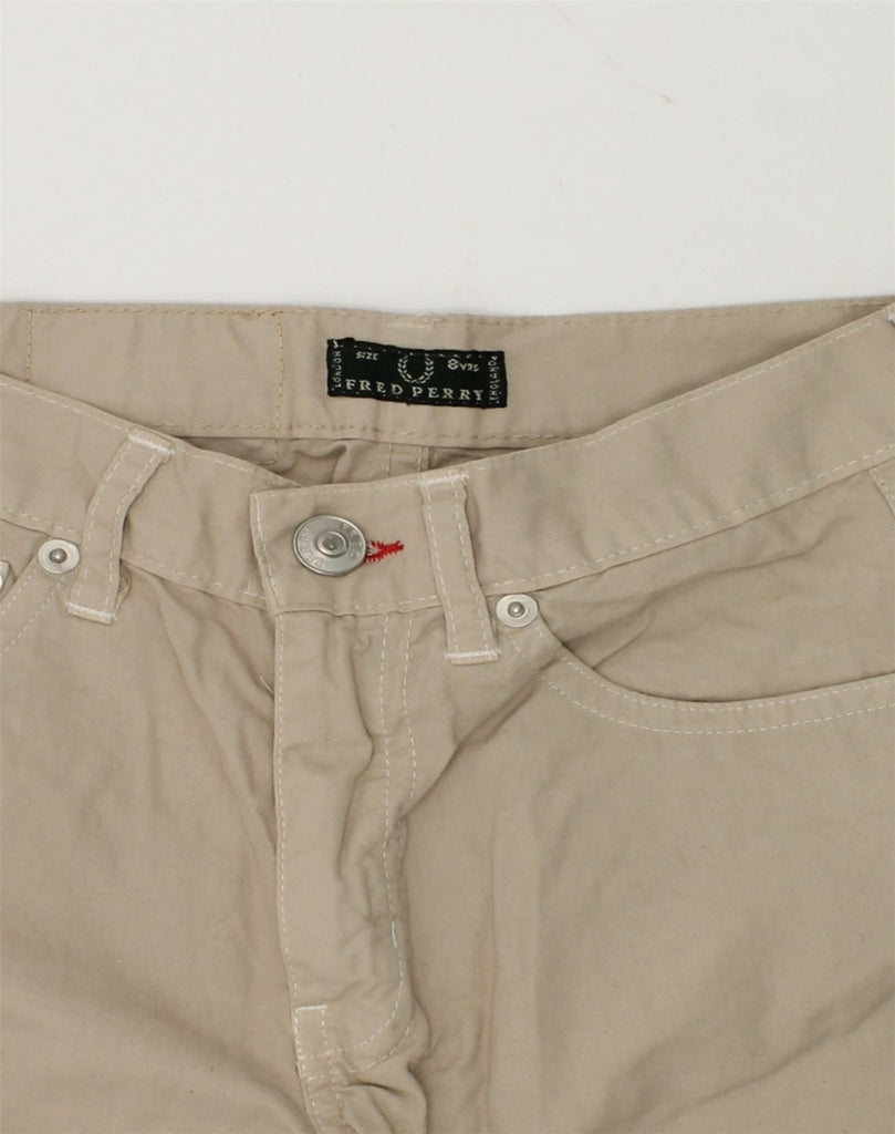 FRED PERRY Boys Straight Casual Trousers 7-8 Years W22 L25  Beige Cotton | Vintage Fred Perry | Thrift | Second-Hand Fred Perry | Used Clothing | Messina Hembry 