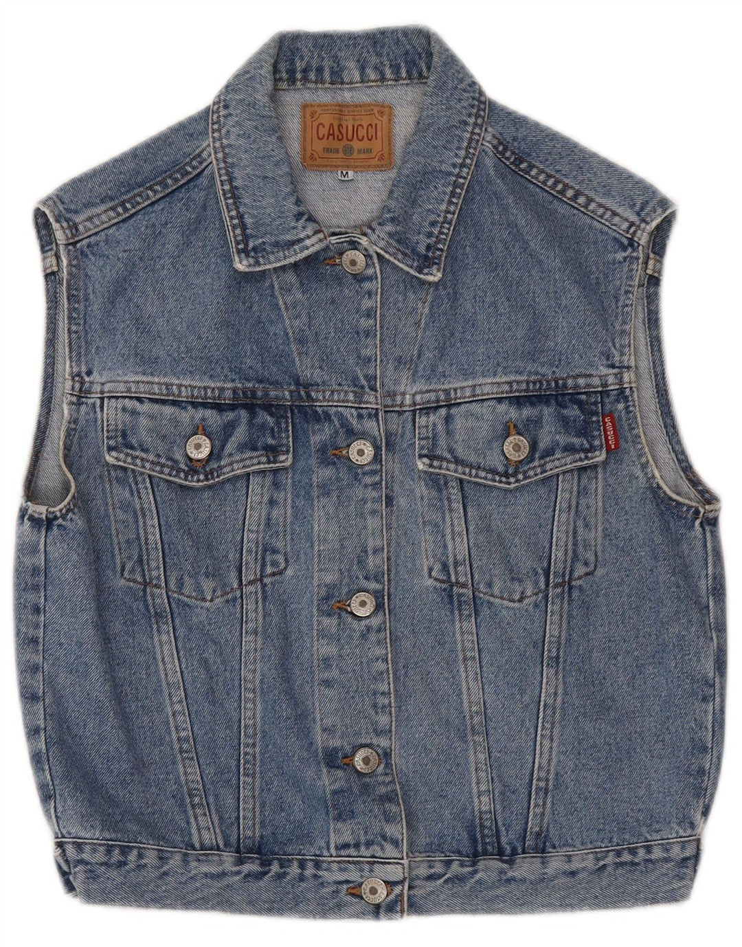 Casucci Womens Denim Gilet UK 12 Medium Blue