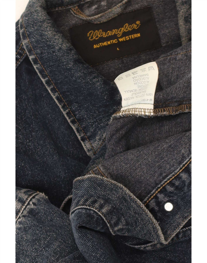 Wrangler Mens Denim Jacket UK 40 Large Navy Blue Cotton