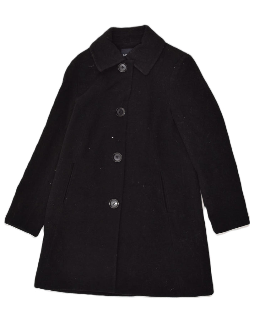 NAUTICA Womens Slim Fit Overcoat UK 12 Medium Black Wool | Vintage Nautica | Thrift | Second-Hand Nautica | Used Clothing | Messina Hembry 