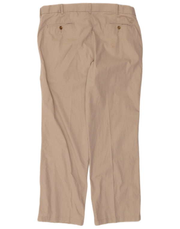 Marks & Spencer Mens Blue Harbour Straight Chino Trousers W38 L31 Beige