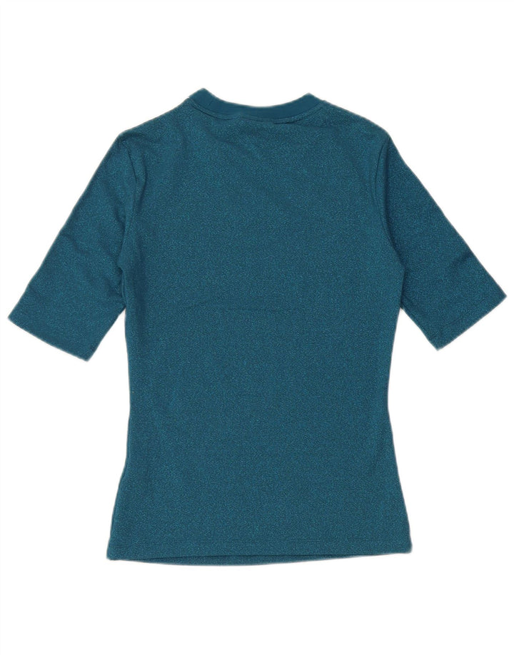 Adidas Womens T-Shirt Top UK 6 XS Blue Polyester