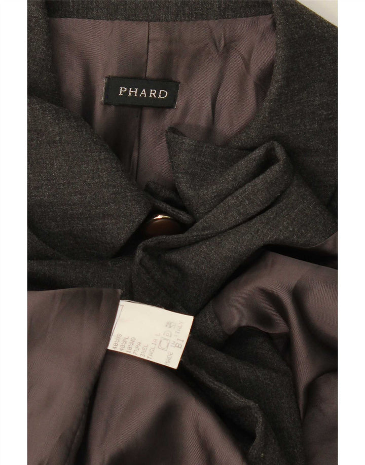 Phard Womens 5 Button Blazer Jacket UK 16 Large Grey Wool