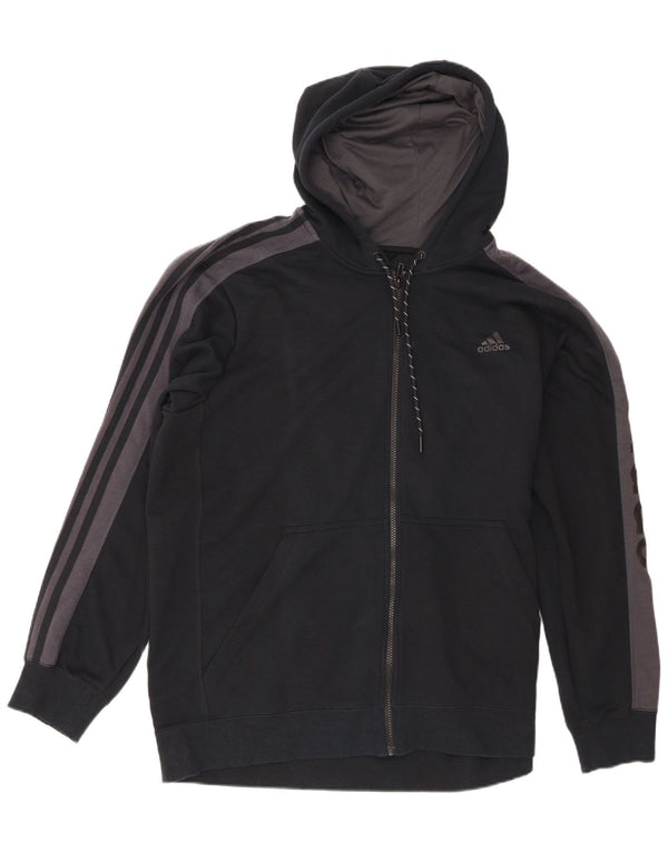 Adidas Mens Climalite Graphic Zip Hoodie Sweater XL Black Colourblock