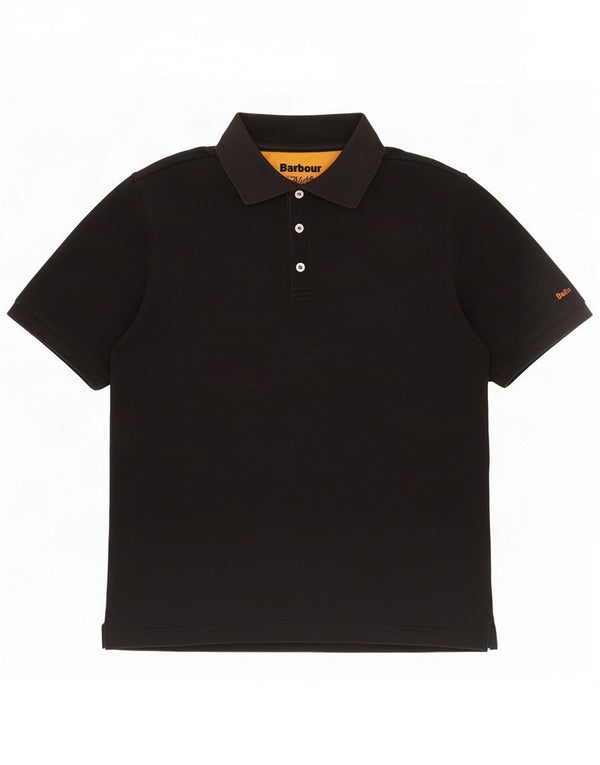 Barbour Mens Polo Shirt Medium Black Cotton