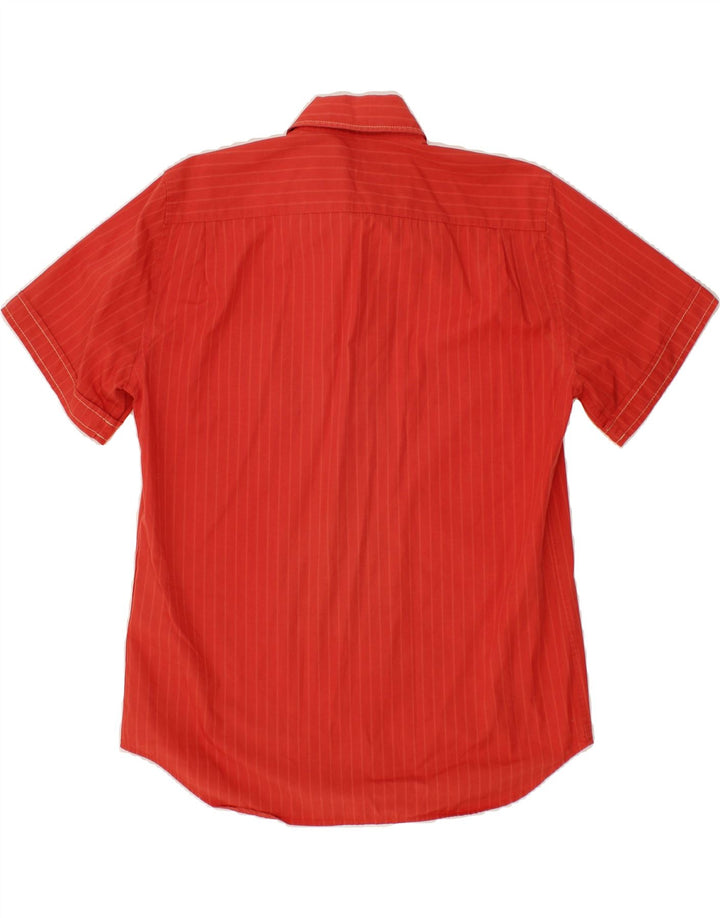 GAS Mens Short Sleeve Shirt Large Red Pinstripe Cotton Vintage Gas and Second-Hand Gas from Messina Hembry 