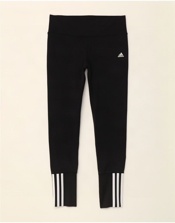 Adidas Womens Climalite Leggings UK 8/10 Small Black Cotton