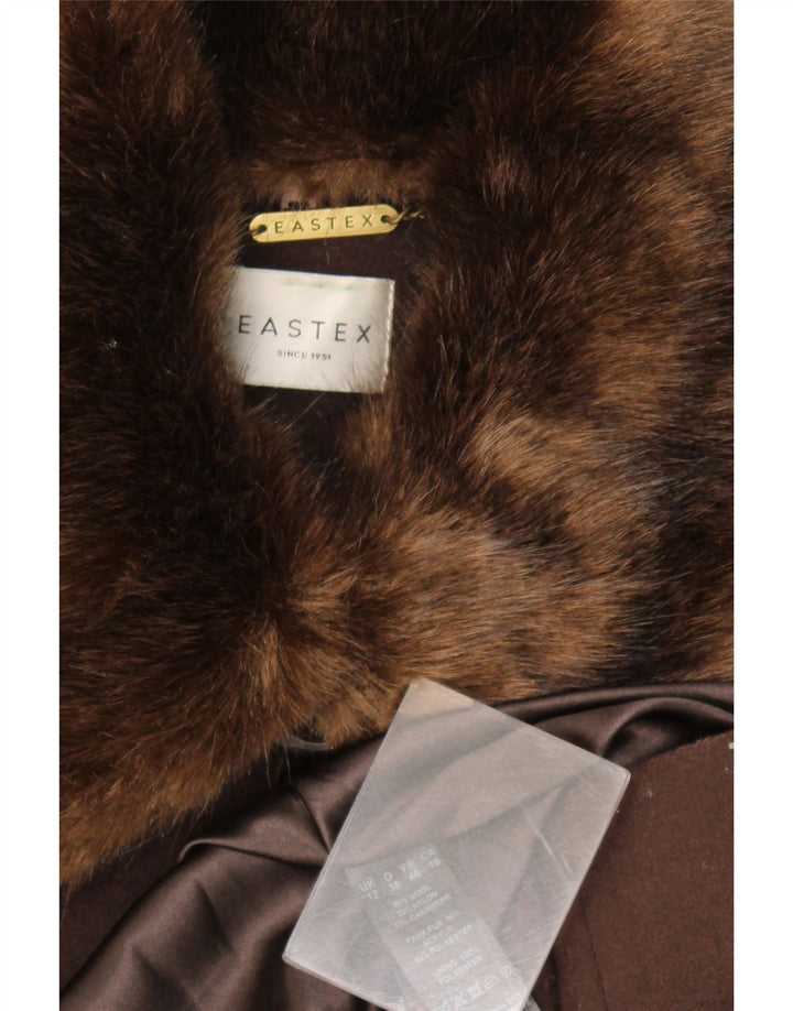 Eastex Womens Overcoat UK 12 Medium Brown Wool