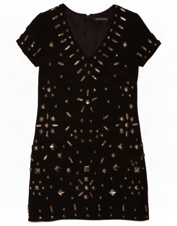 French Connection Womens Shift Dress UK 10 Small Black Viscose
